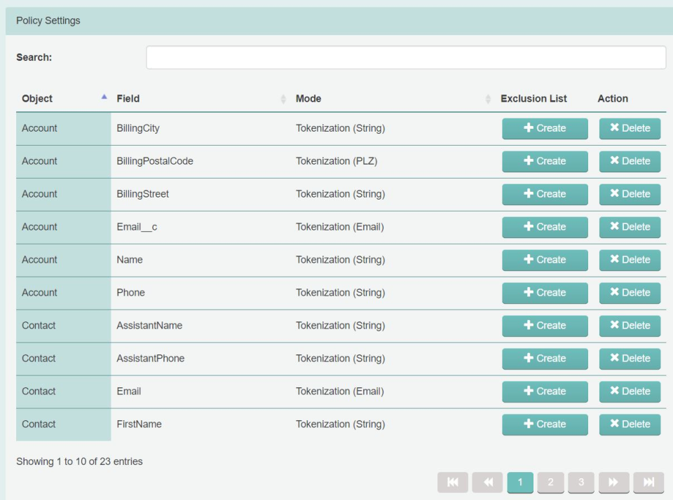 screenshot of eperi Cloud Data Protection